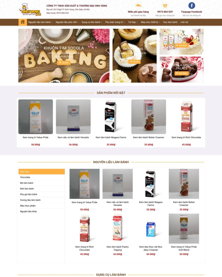 Mẫu website Hiệu bánh 2