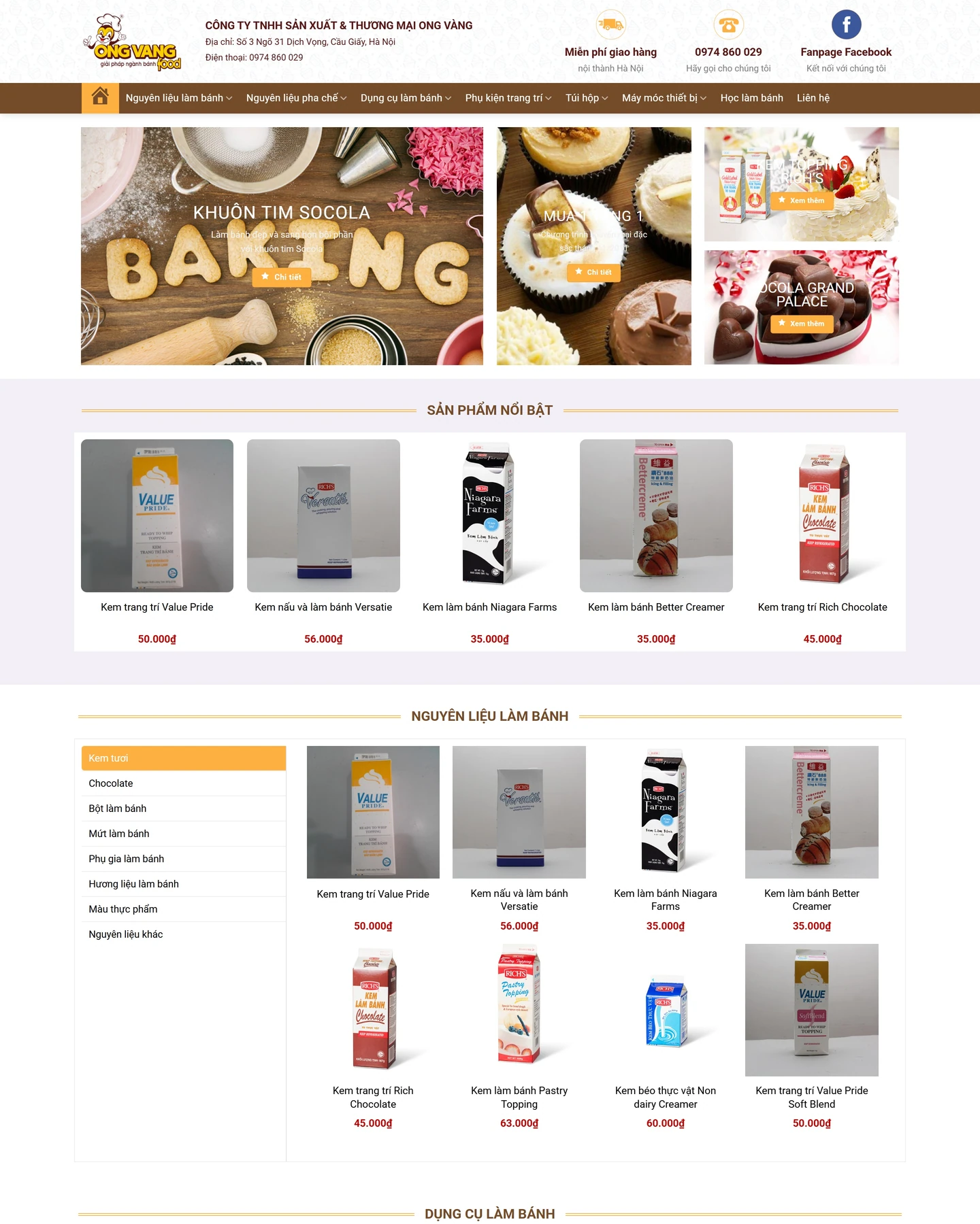 Mẫu website Hiệu bánh 2 cho lĩnh vực Bán hàng