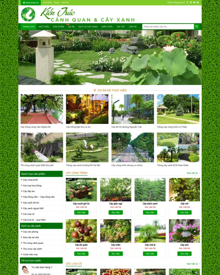 Mẫu website Cây xanh