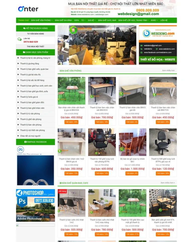 Mẫu website Đồ cũ