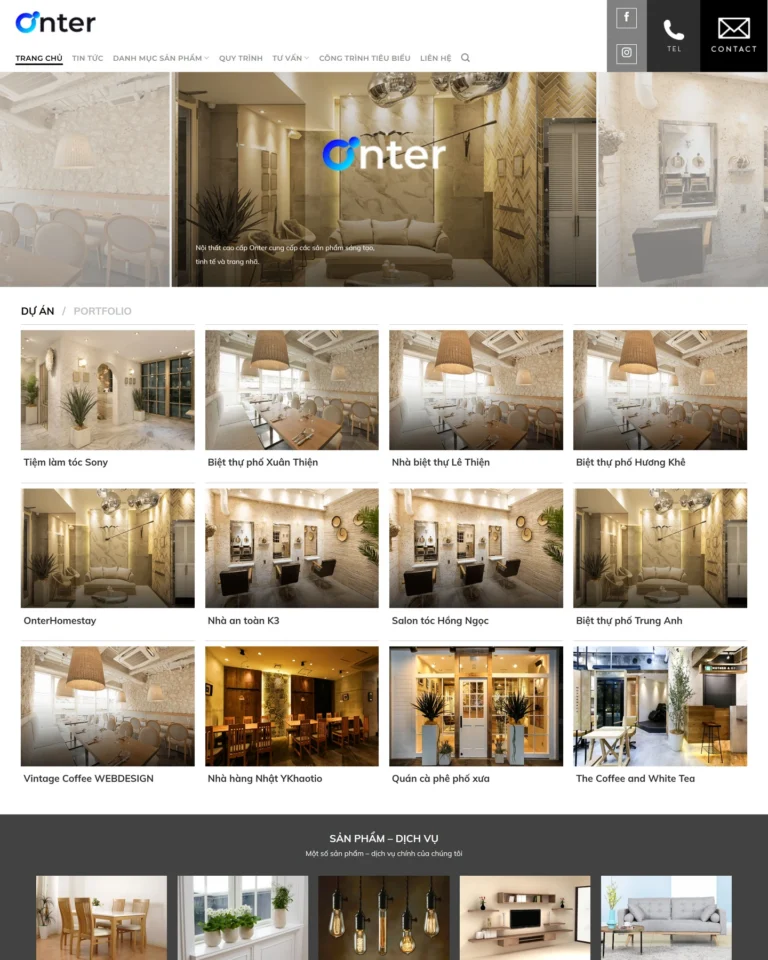Mẫu website Nội thất