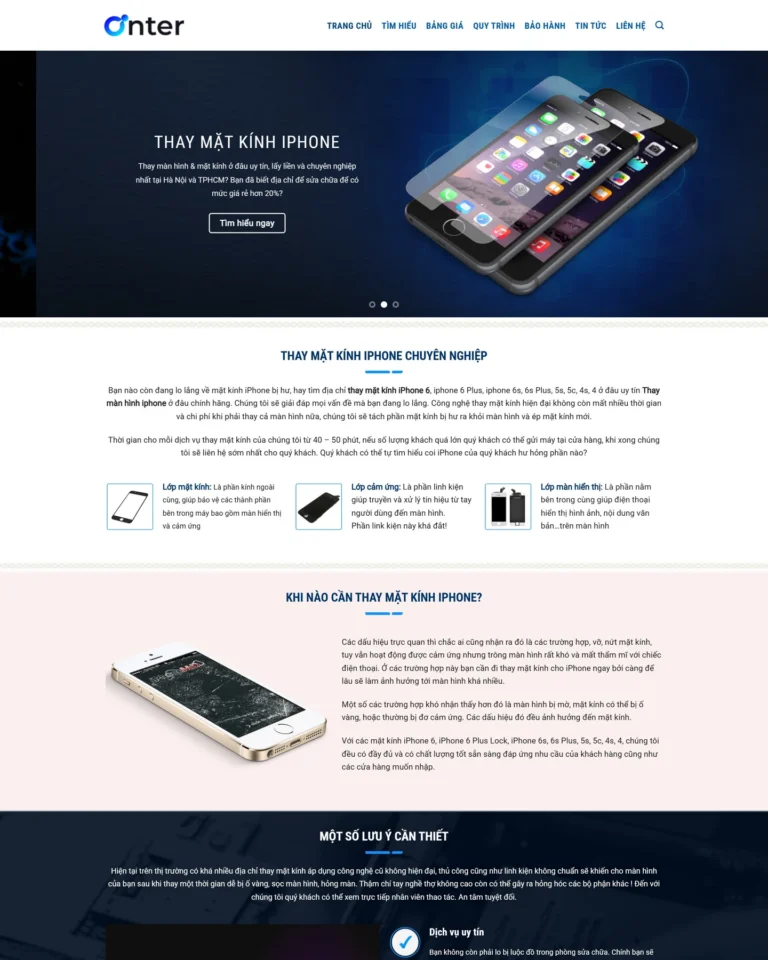 Mẫu website Mẫu landing page sửa chữa điện thoại (Ifix)
