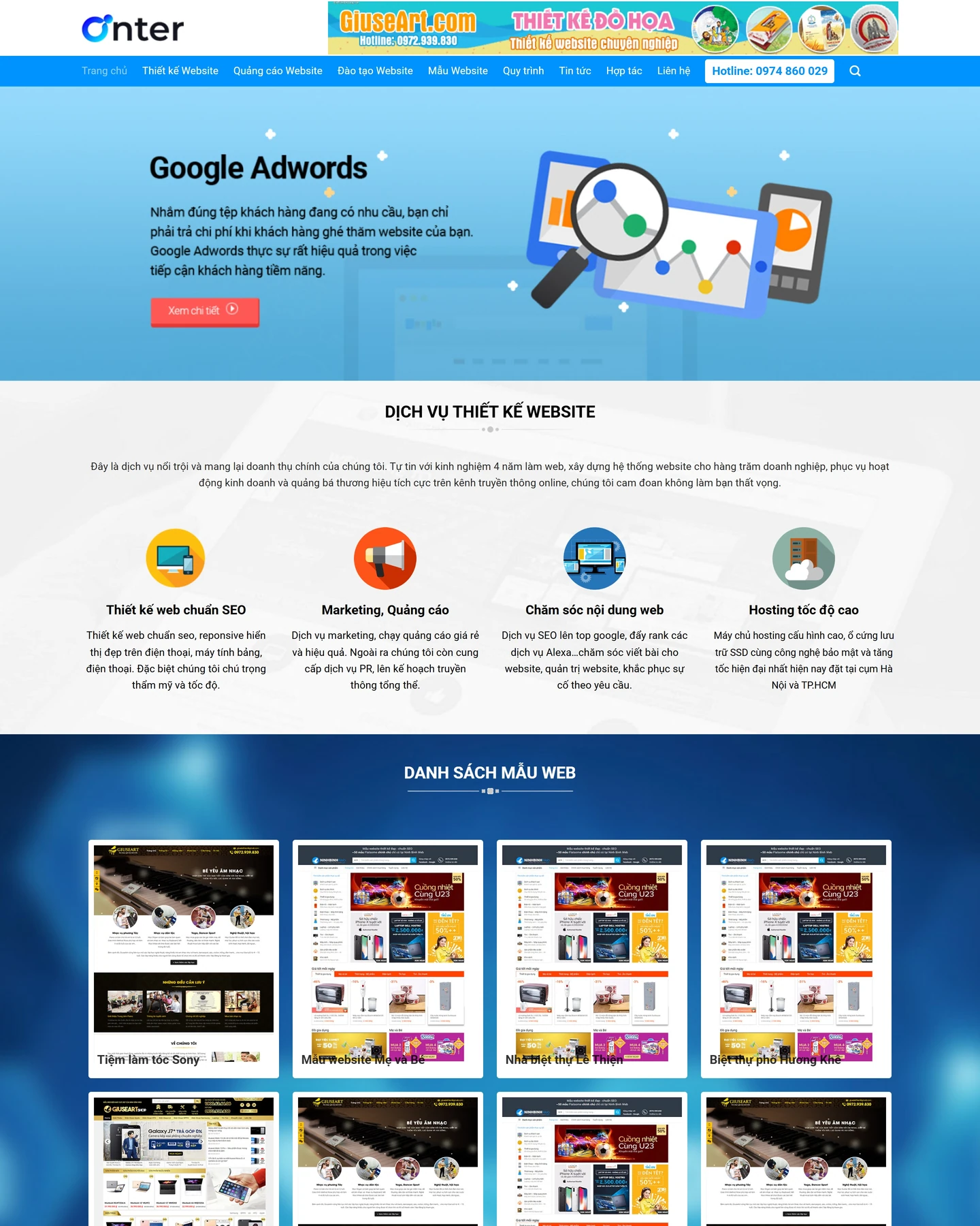 Mẫu website Items cho lĩnh vực Doanh nghiệp