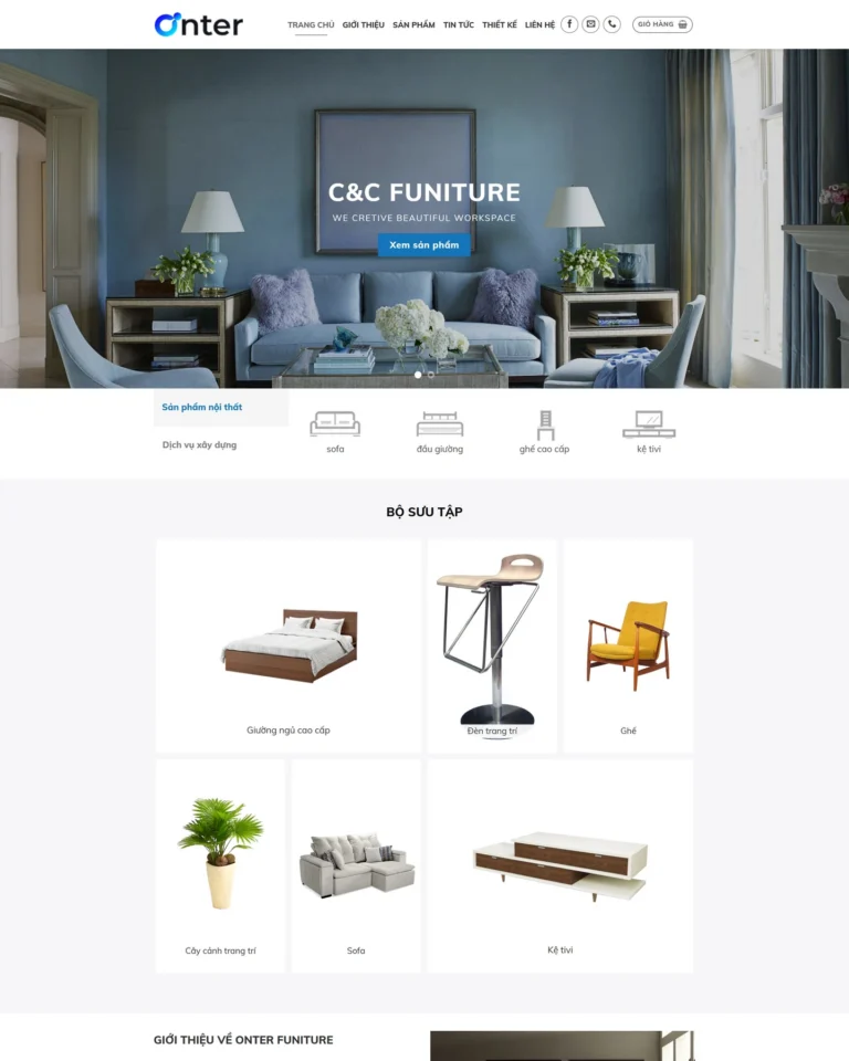 Mẫu website Nội thất 2