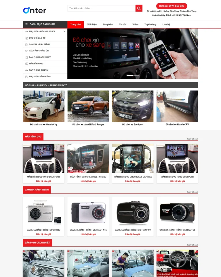 Mẫu website Sale car