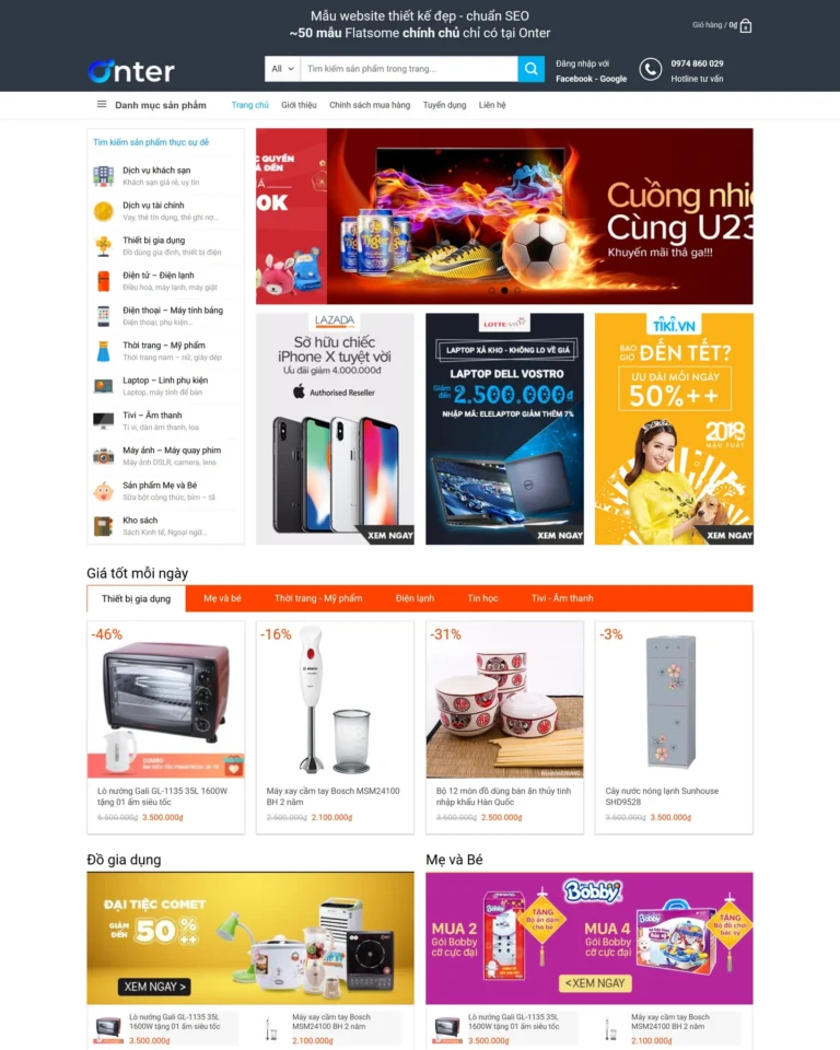 Mẫu website Shop