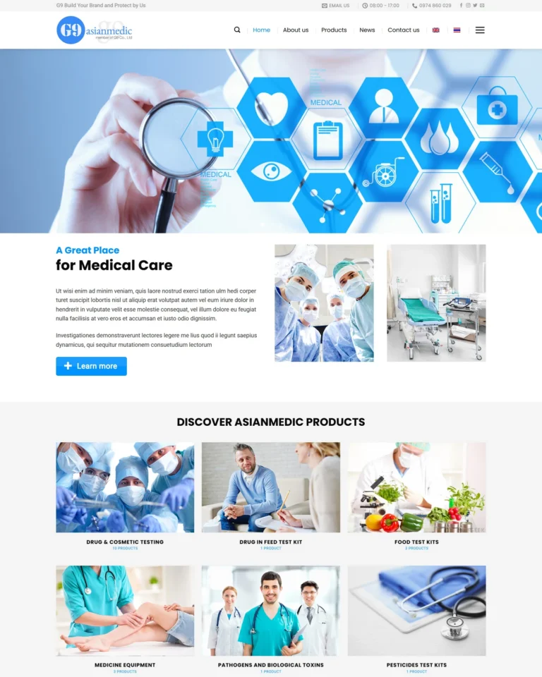 Mẫu website Thiết bị y tế