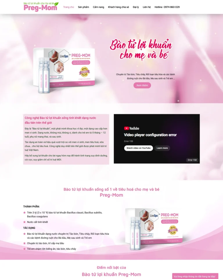 Mẫu website Thực phẩm chức năng 2