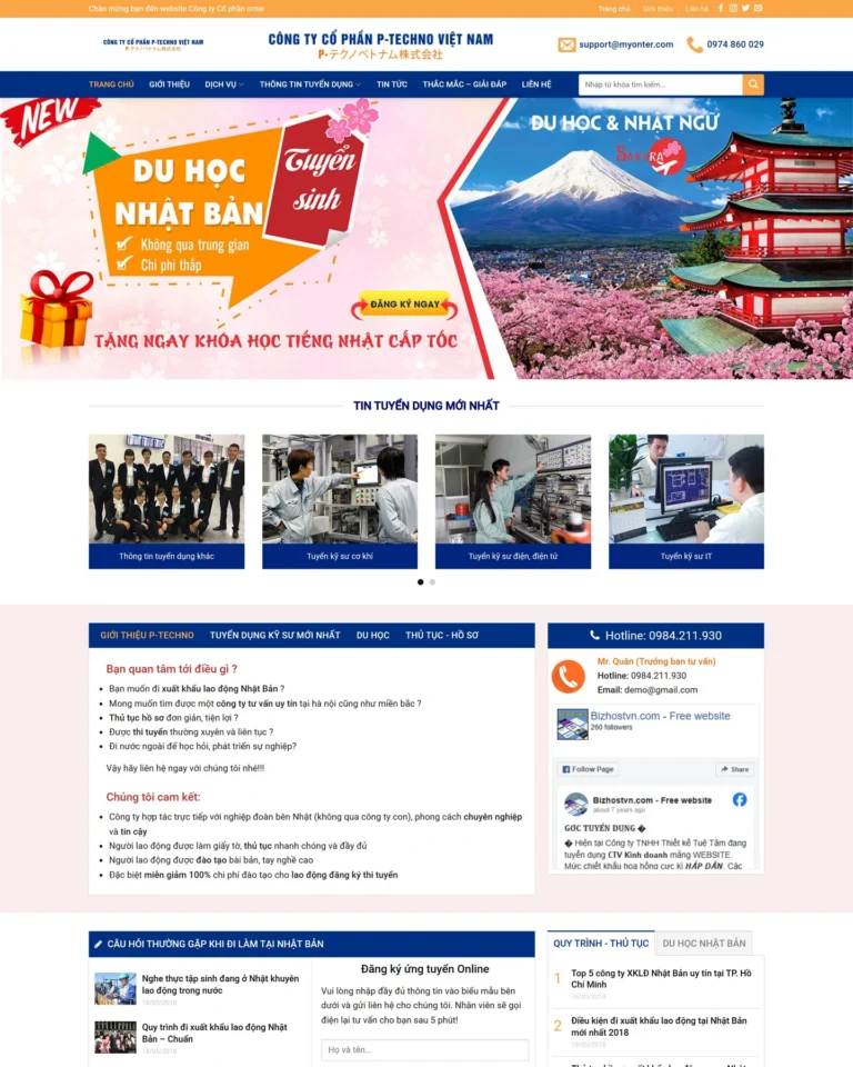 Mẫu website Xuất Khẩu Lao Động 2