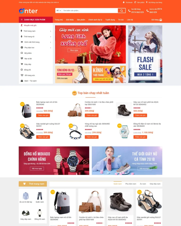 Mẫu website Shop thời trang 2