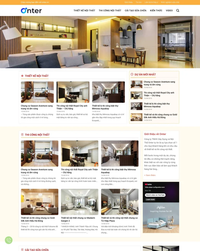 Mẫu website Nội thất 5