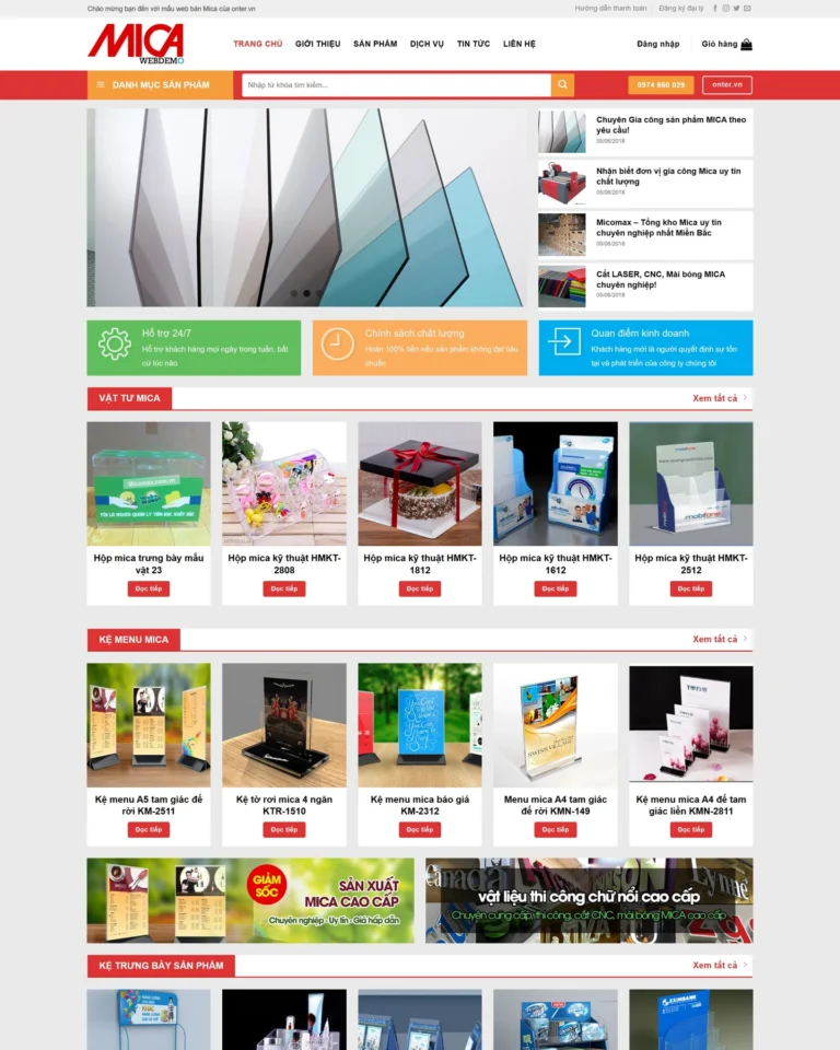 Mẫu website Mica