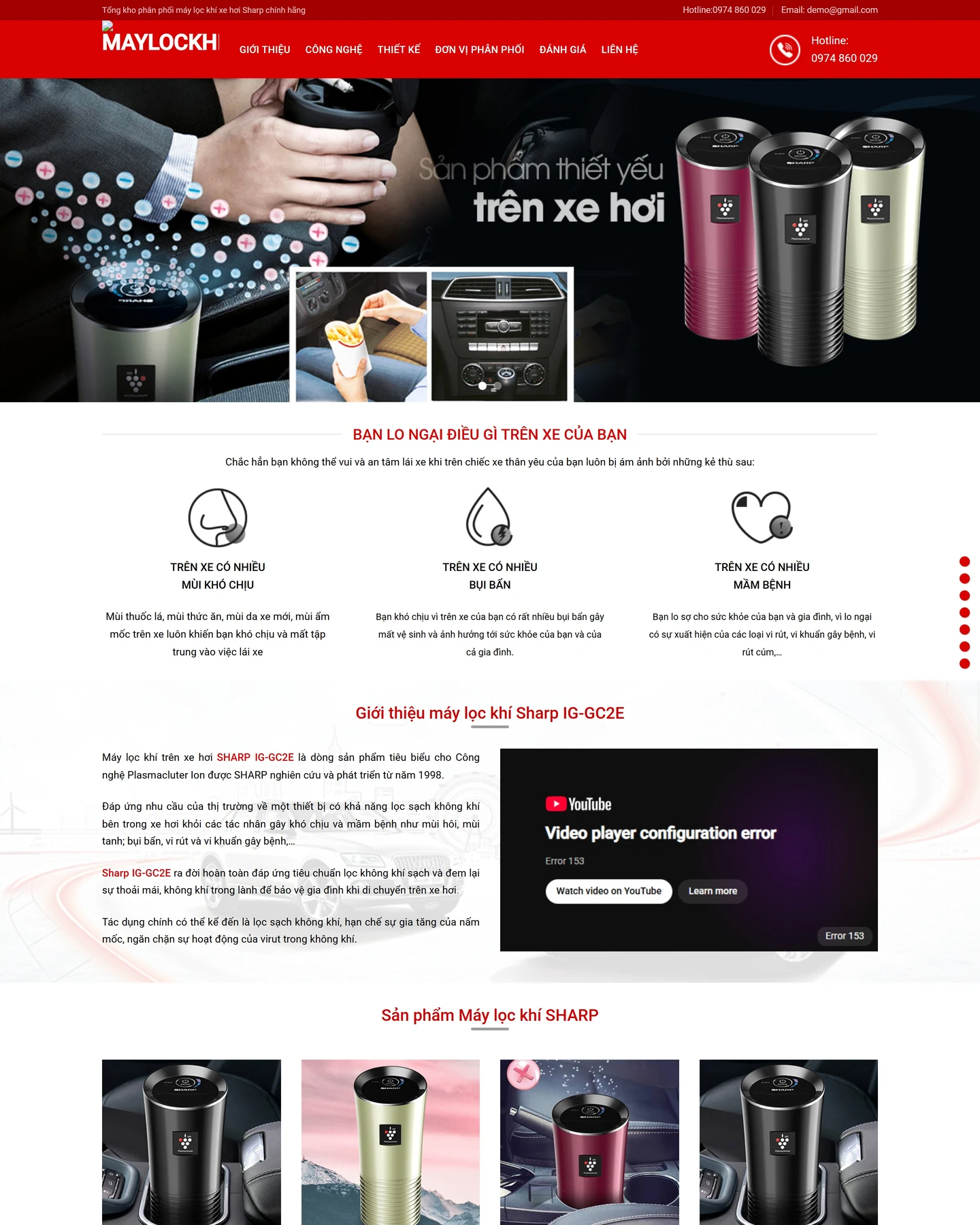Ảnh xem trước mẫu website Máy lọc khí