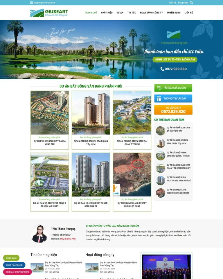 Mẫu website Bất động sản 8