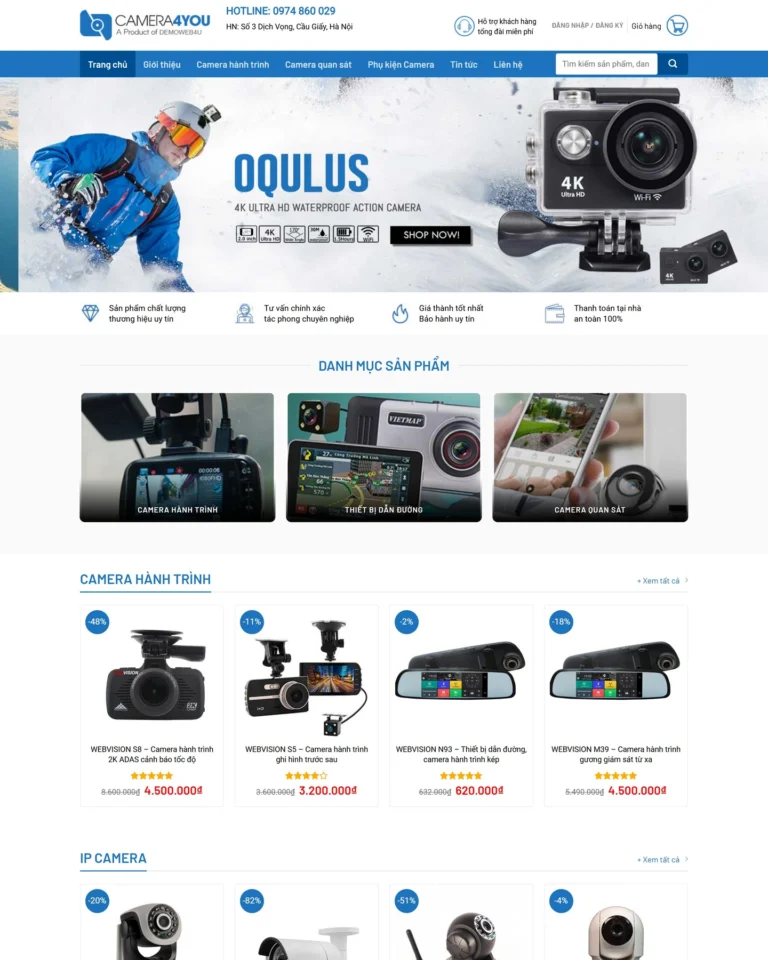 Mẫu website Camera