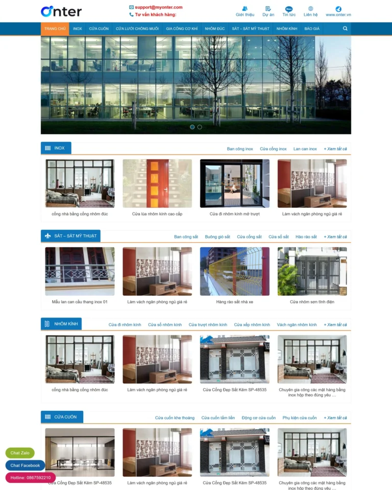 Mẫu website Gia công cơ khí