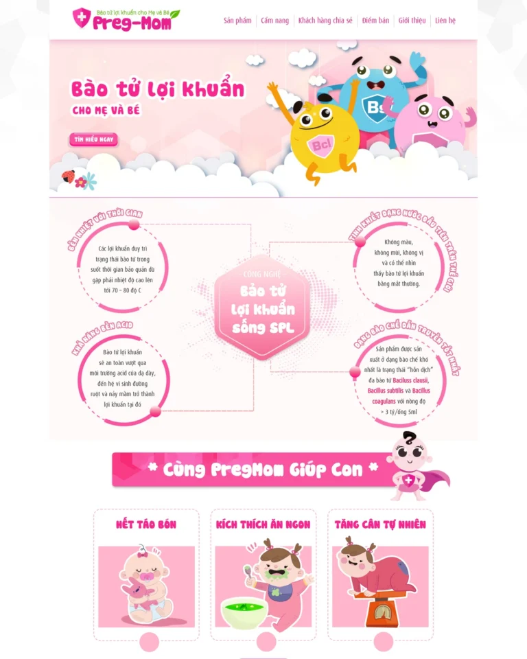 Mẫu website Mẹ & bé