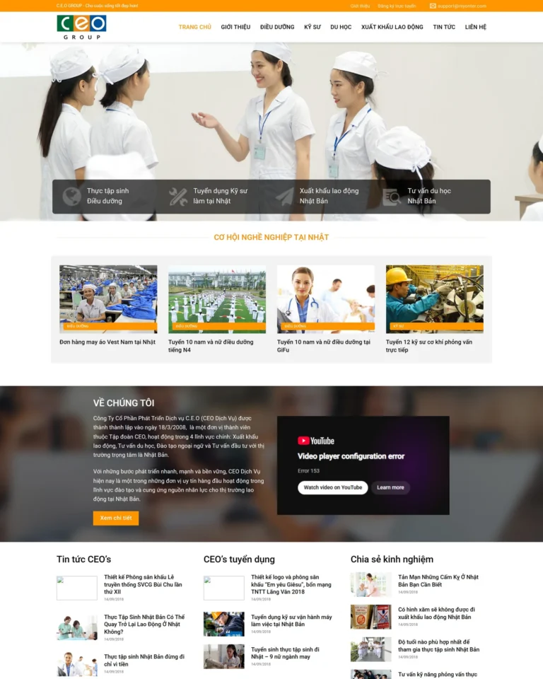 Mẫu website Xuất khẩu lao động 3