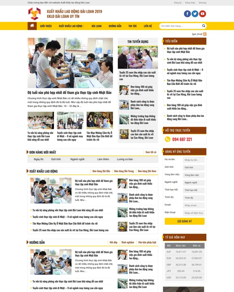 Mẫu website Xuất khẩu lao động 4