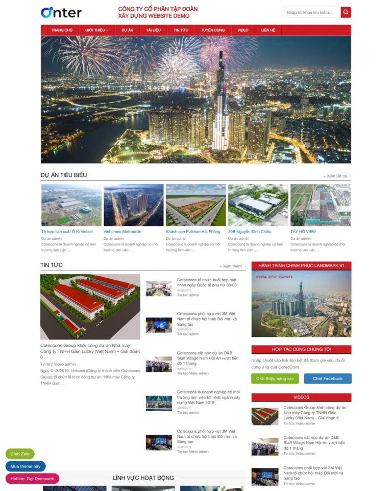 Mẫu website Mẫu website giới thiệu công ty xây dựng (Giới thiệu công ty 3)