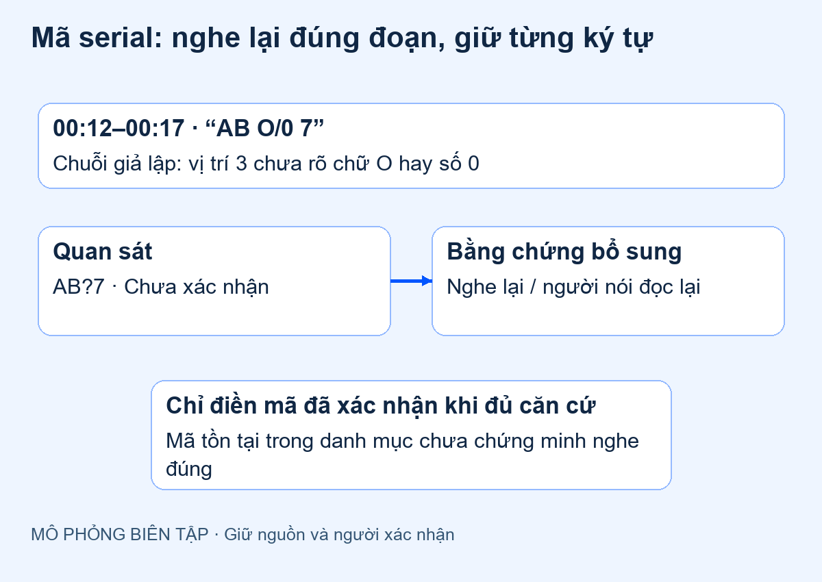 Phiếu thời gian và ký tự nghi ngờ trong mã serial mô phỏng