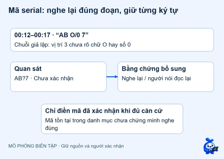 AI chép mã serial từ âm thanh: kiểm tra từng ký tự