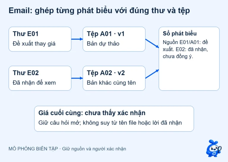 AI tóm tắt email: giữ nguồn từ thư đến tệp đính kèm