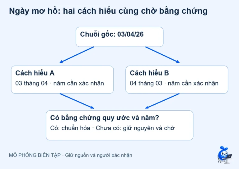 AI đọc ngày tháng mơ hồ: giữ nguyên trước khi chuẩn hóa