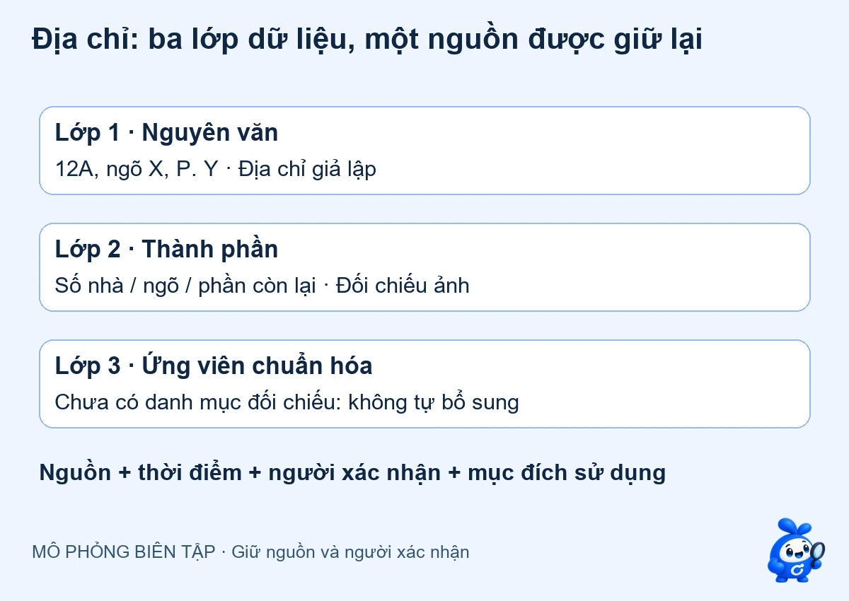 AI trích địa chỉ: giữ nguồn trước khi chuẩn hóa