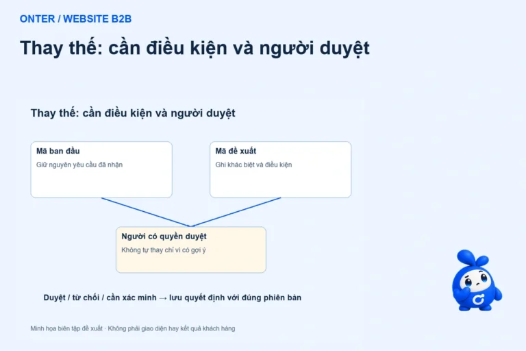 Sản phẩm thay thế trên website: gợi ý phải kèm điều kiện và người duyệt
