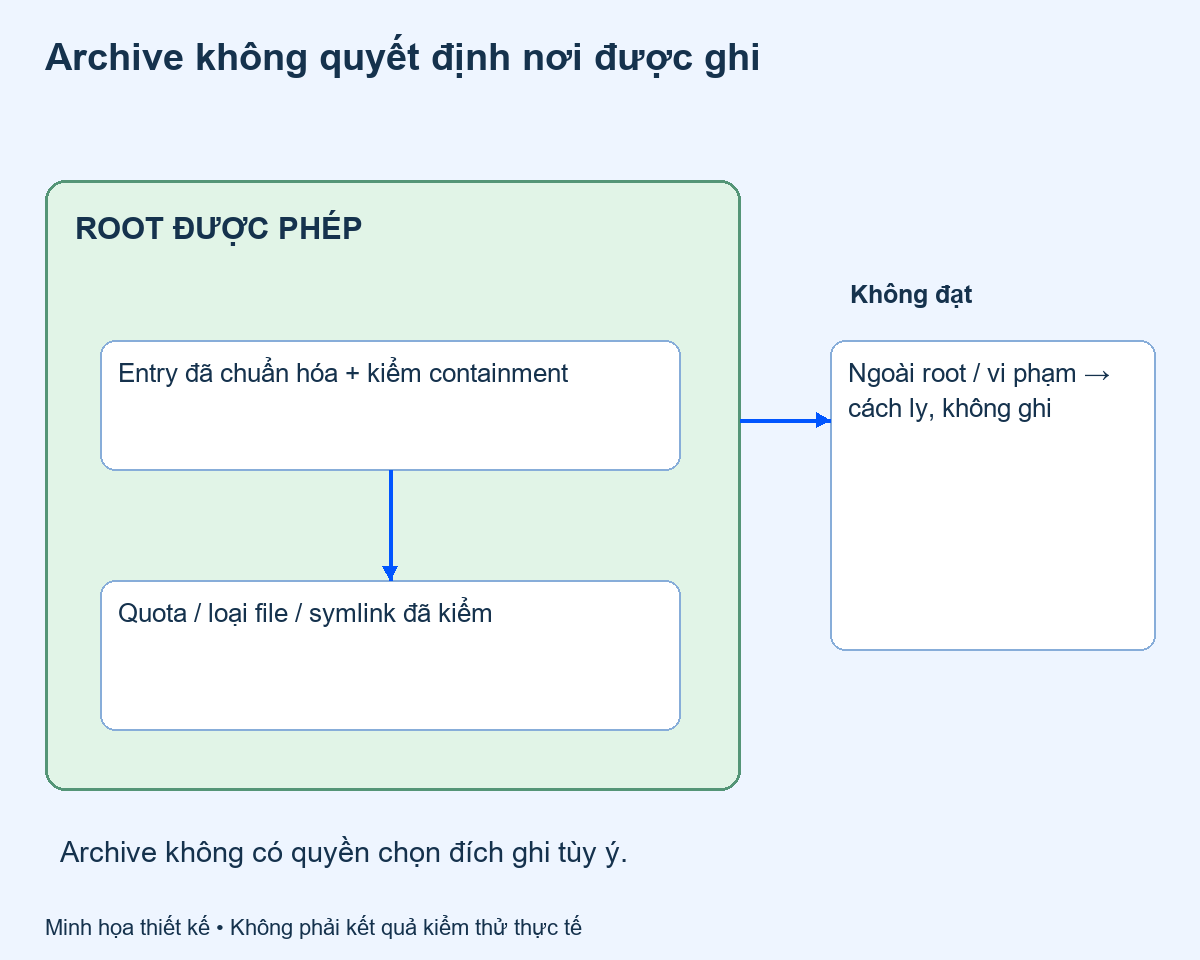 Archive không quyết định nơi được ghi