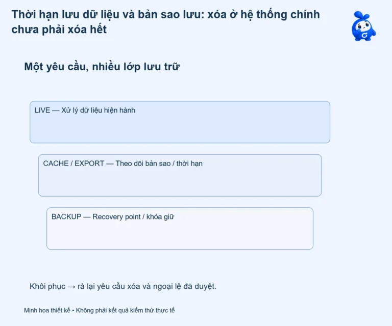 Thời hạn lưu dữ liệu và bản sao lưu: xóa ở hệ thống chính chưa phải xóa hết