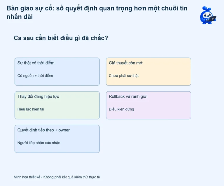 Bàn giao sự cố: sổ quyết định quan trọng hơn một chuỗi tin nhắn dài
