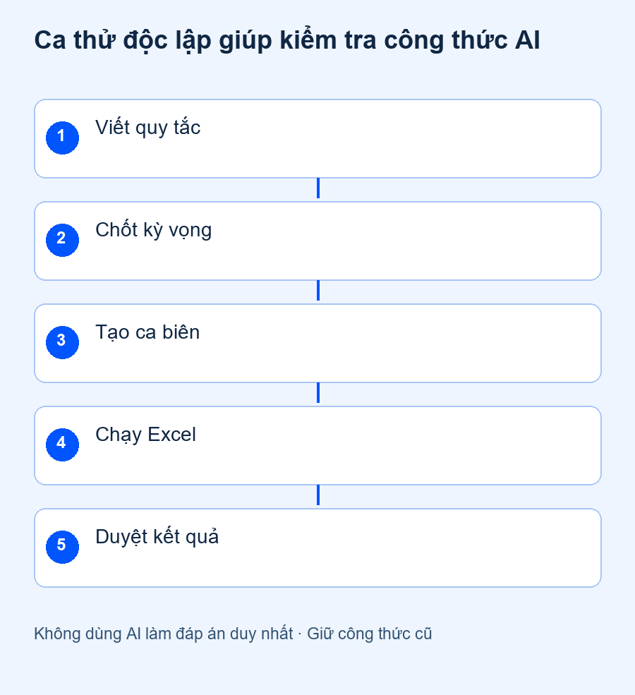 Ca thử độc lập giúp kiểm tra công thức AI