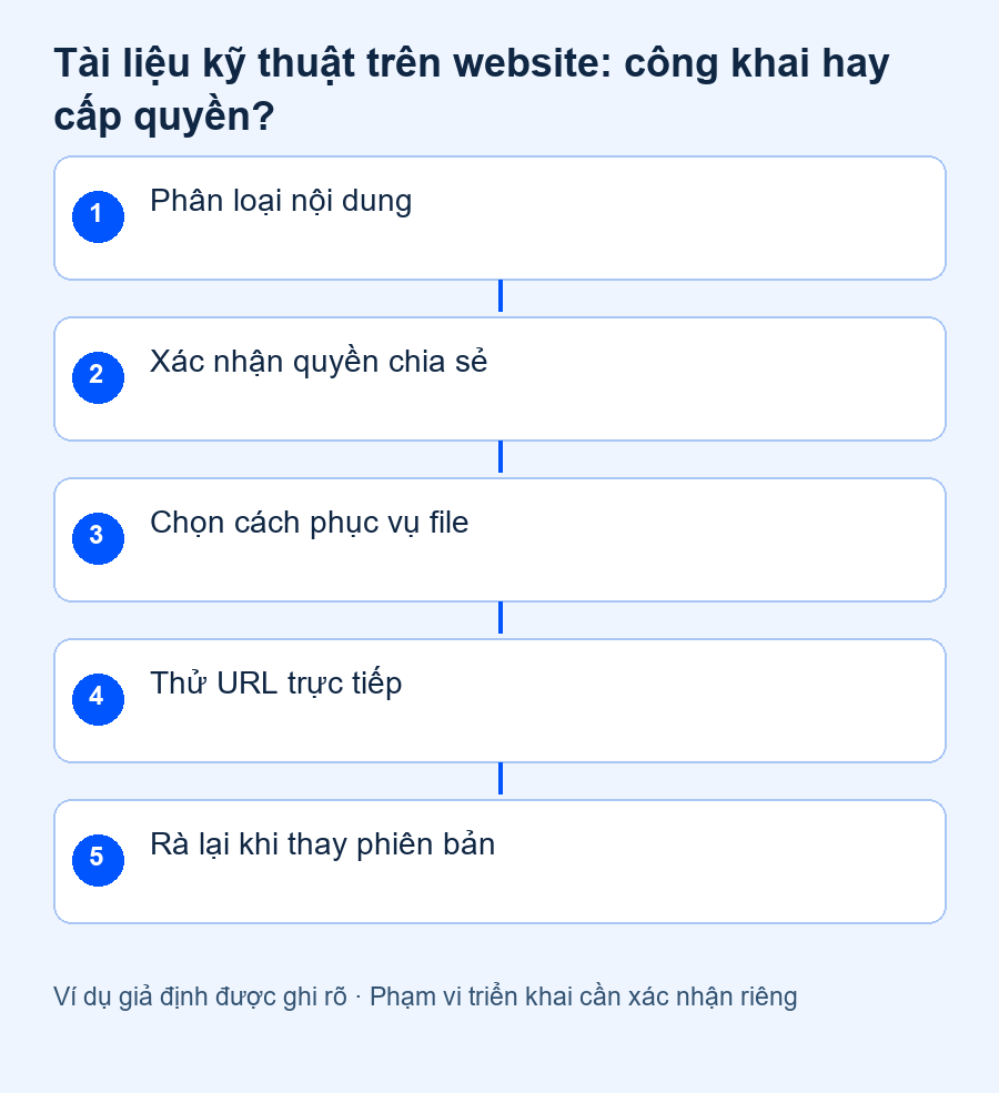 Tài liệu kỹ thuật trên website: công khai hay cấp quyền? — quy trình đề xuất