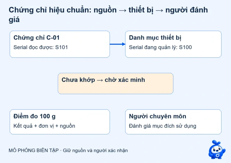 AI đọc chứng chỉ hiệu chuẩn: giữ đúng thiết bị và điều kiện đo