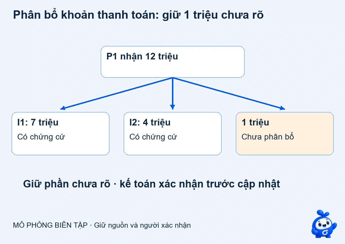 AI phân bổ khoản thanh toán: giữ phần chưa rõ thay vì tự tất toán