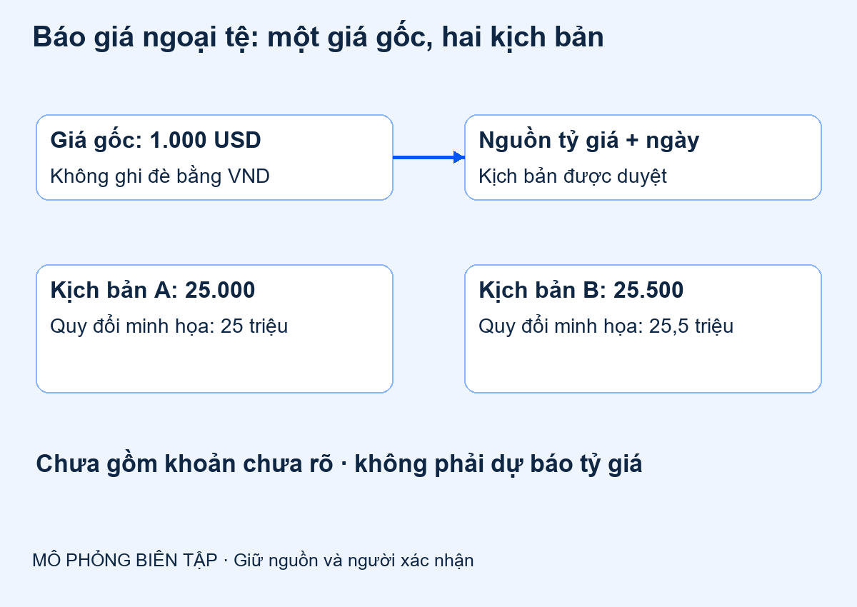 Báo giá ngoại tệ: một giá gốc, hai kịch bản