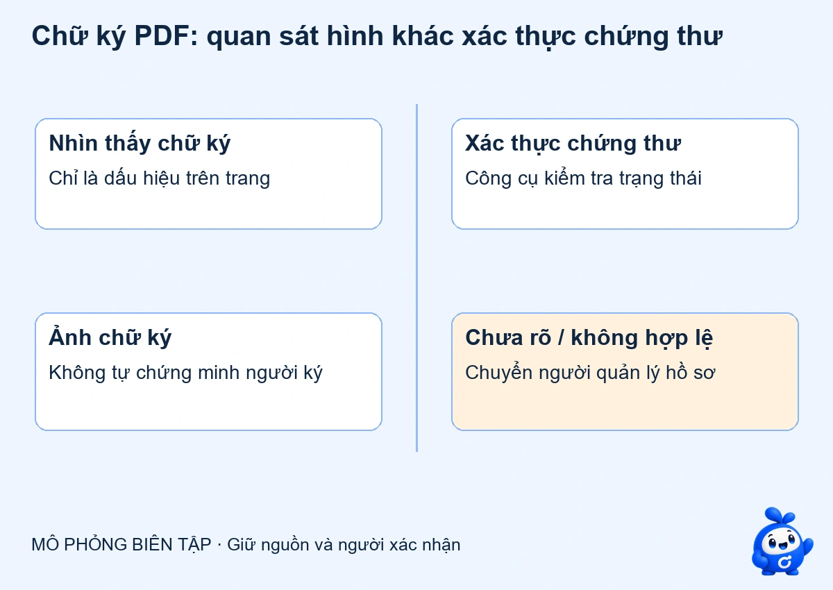 AI kiểm tra chữ ký PDF: đừng nhầm ảnh ký với xác thực chữ ký số