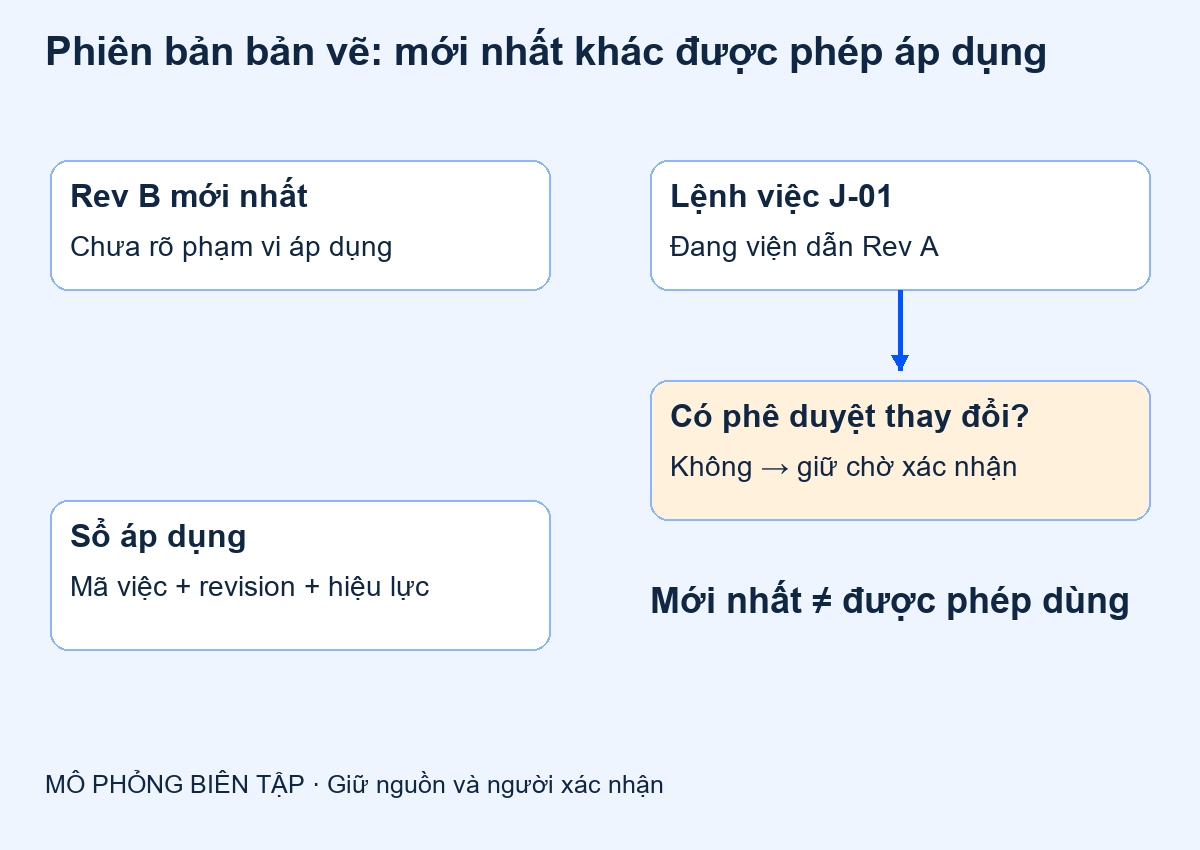 Phiên bản bản vẽ: mới nhất khác được phép áp dụng