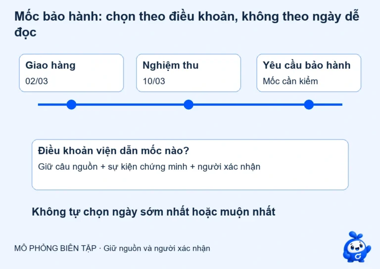 AI xác định mốc bảo hành: giữ điều khoản và chứng cứ sự kiện