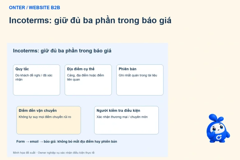 Incoterms trong báo giá B2B: ghi rõ quy tắc và địa điểm