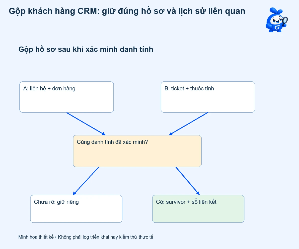 Gộp khách hàng CRM: giữ đúng hồ sơ và lịch sử liên quan