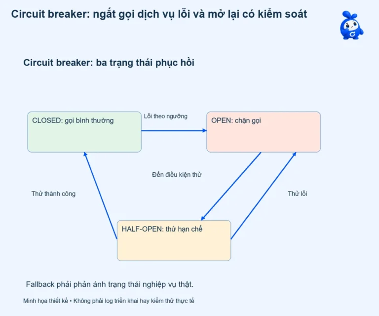 Circuit breaker: ngắt gọi dịch vụ lỗi và mở lại có kiểm soát