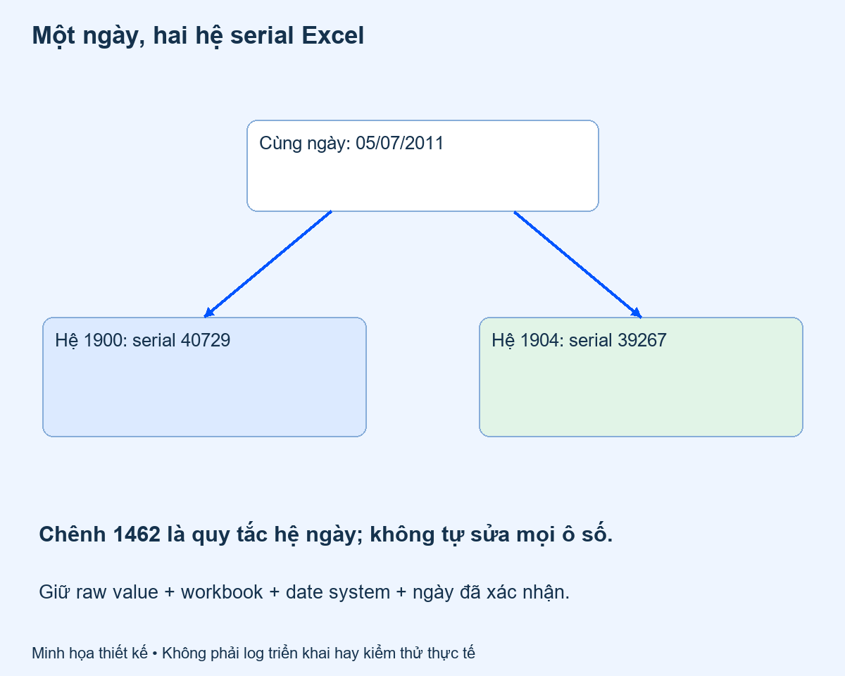 ngày Excel khi import: Một ngày, hai hệ serial Excel