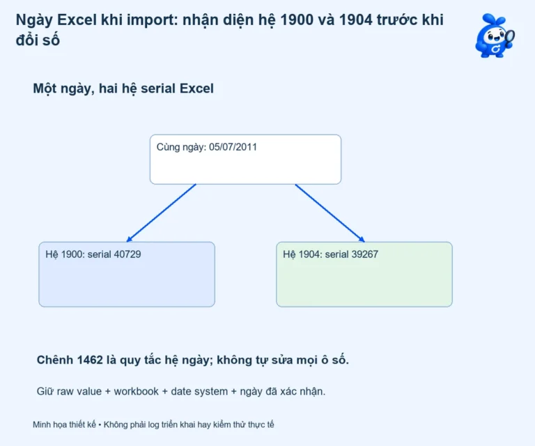 Ngày Excel khi import: nhận diện hệ 1900 và 1904 trước khi đổi số