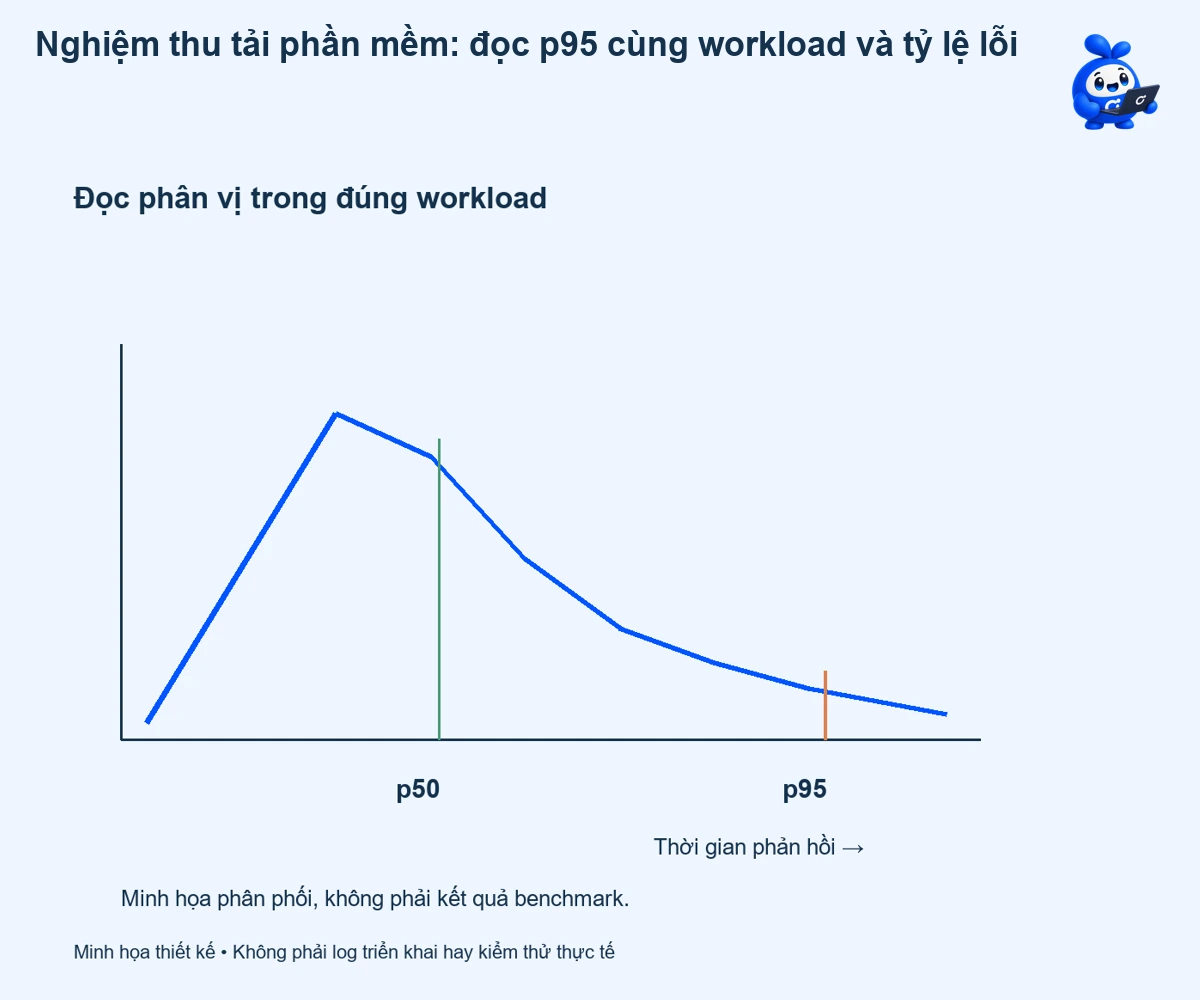 Nghiệm thu tải phần mềm: đọc p95 cùng workload và tỷ lệ lỗi