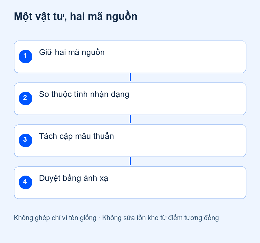 Một vật tư, hai mã nguồn
