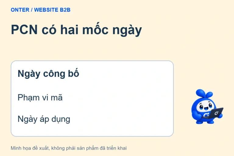 Bee Onter bên tiêu đề PCN có hai mốc ngày và các ý chính của bài viết