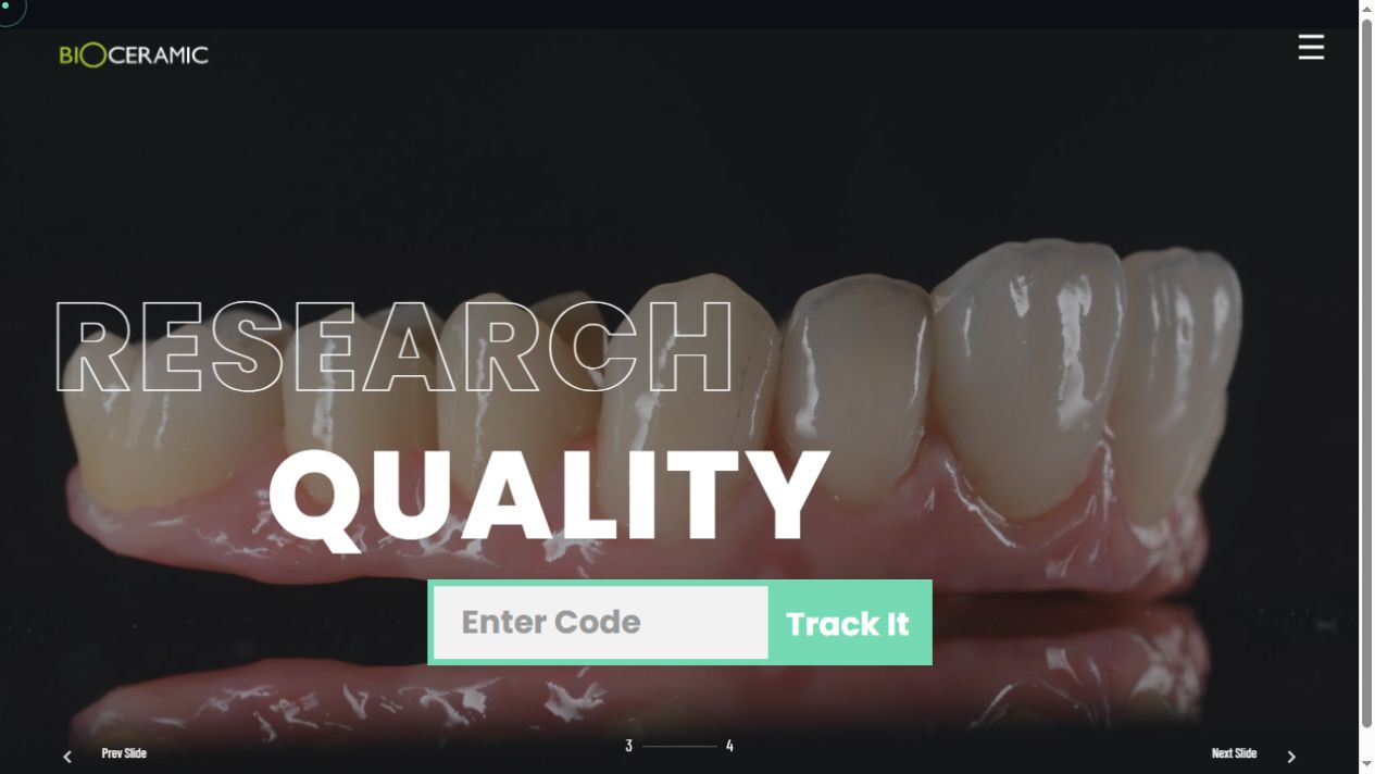 Giao diện website Bioceramic Dental